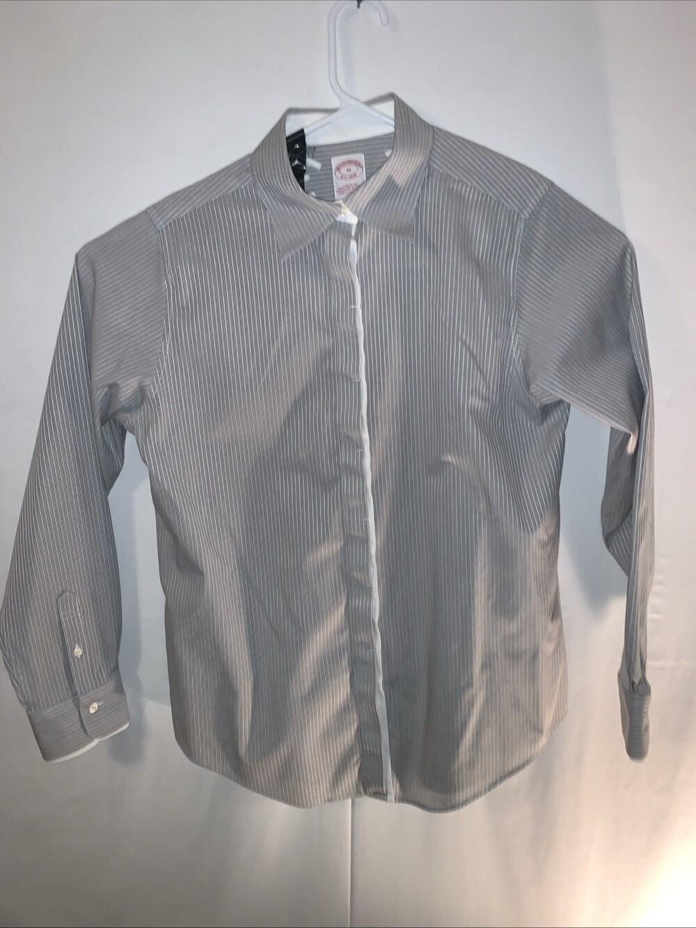 Brooks Brothers Men's 10 Classic Long Sleeve Shirt Preppy Blue Stripe Button Up